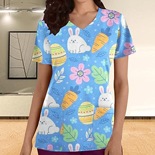 Тениска За Момичета с Къс Ръкав Vneck Цветен Графичен Сладък Костюми за Cosplay Животни Основна Блуза-Търкане Тениска за Жени JE