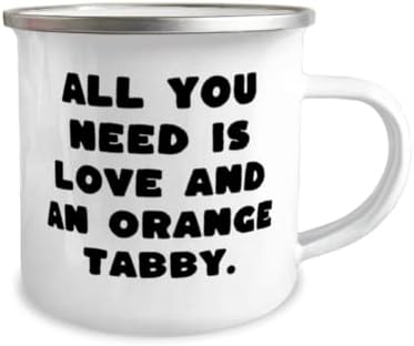Подаръци за оранжев раиран котка на приятелите, Всичко, което ви трябва, е любовта и портокал, Чаша за къмпинг Love Orange Tabby