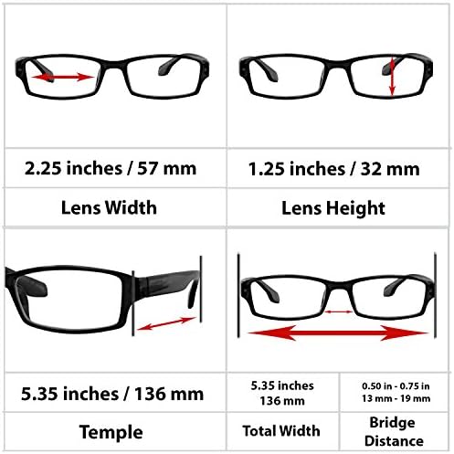 Четци TruVision Модни Очила за четене Muiti Pack Мъжки или Женски Удобна Кутия Панти F501