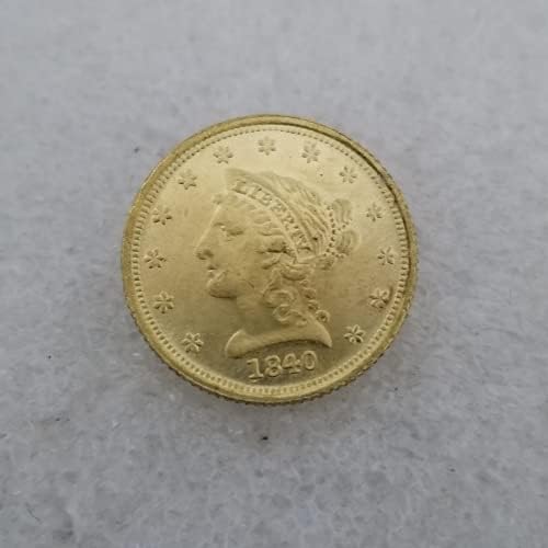 Kocreat Копие от 1840 Либърти Морган Златна Монета 2 1/2 Долар-Копие на Сувенирни Монети на САЩ Щастливата Монета Скитник Монета