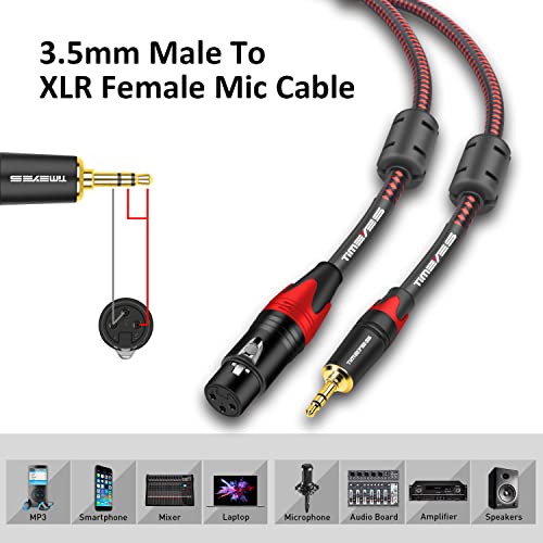 Кабел TIMEYES с вход от XLR до 3,5 мм 0,5 М, които не са симетрични 1/8-Инчов включете на 3-номера за контакт Микрофонному кабел