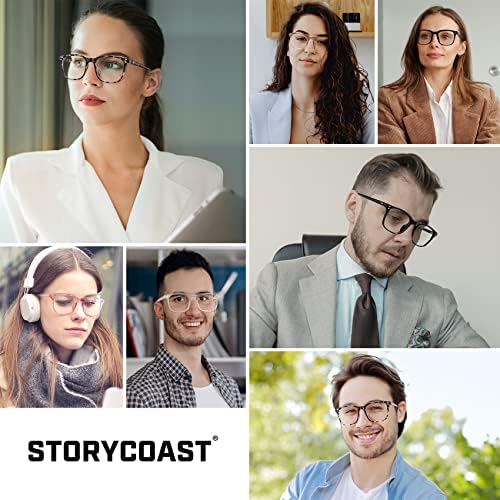 Очила STORYCOAST Blue Light Blocking Glasses за Жени и Мъже, Очила с Кръгли Рамки, Унисекс, Слот на Компютърни Очила