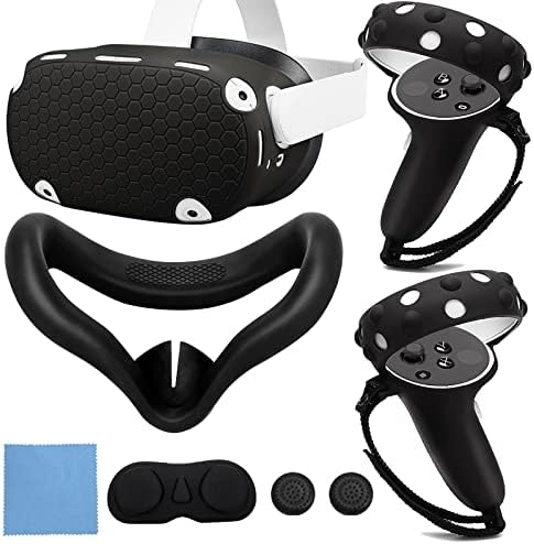 Комплект силиконови калъфи за Oculus Quest 2, Защитен калъф за виртуална реалност, Включва Предния капак на корпуса и капачката