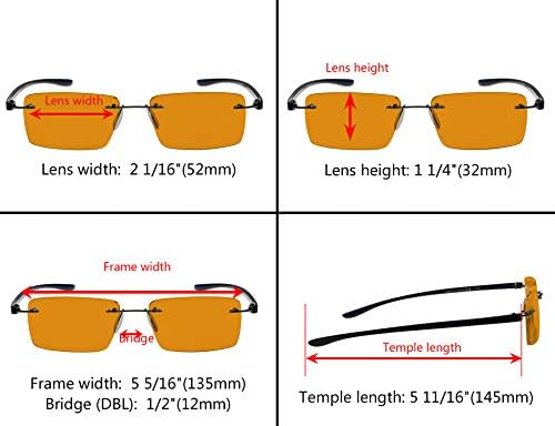 Очила Eyekepper Blue Light Blocking Glasses - 3 опаковки на Компютърни Ридеров Без Рамки
