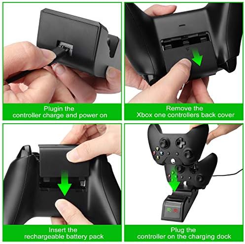 Зарядно устройство за контролер, зарядно устройство FUXINYA с двама ръководители, Съвместима с контролер Xbox One / One X / One