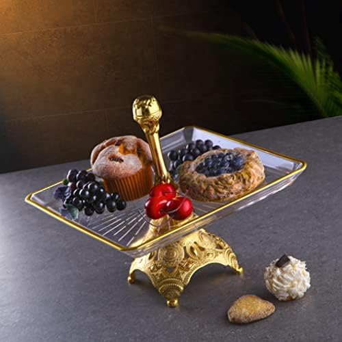 Поставка за торта LaModaHome - Едноетажна стъклена тава за подаване на кексчета със стилна стойка, която ще се превърне в чудесна