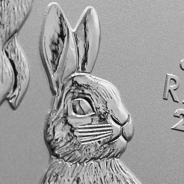Сребърна монета MS-70 Австралийската лунна серия III Year of the Rabbit с тегло 1 унция 2023 г. (с надпис First Strike - Флаг) за