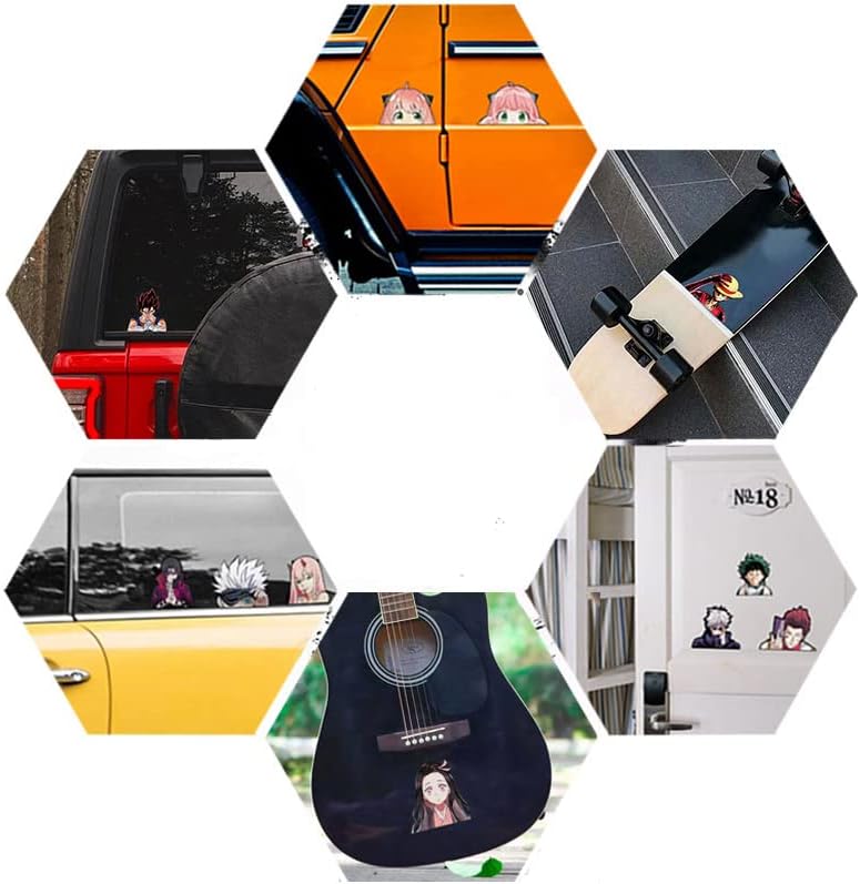 HECOO 3D Аниме Динамични Водоустойчив кола етикети 3,7*5,51, Илюзия, Обърнато Изображение на Японската Манга, Стикер с Трафика на Автомобилния Компютър, Лаптоп, Скейтборд,