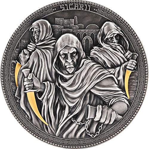 2022 DE Assassins PowerCoin Sicarii 2 Грама Сребърна монета 5 $ Ниуе 2022 2 Унции Антични гарнитури