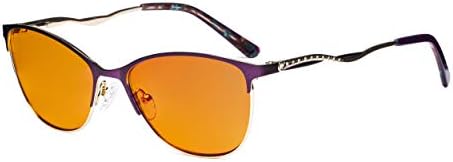 Дамски сини светозащитные очила Eyekepper с оранжеви тъмни фильтрующими лещи за сън - Женски Компютърни очила без рамки за очила