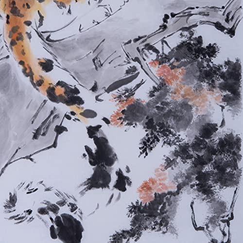 Леопардовое Дърво Ръчно Рисувана Китайска Четка За Миене на Мастило, Акварел, Живопис за Рисуване на Декорации за Всекидневна Спални