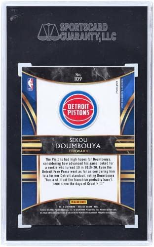 Секу Думбуя Детройт Пистънс 2019-20 Карта Начинаещ Панини Select Gold Wave Prizm #109 SGC Аутентифицированная стратегията за карти 9 - Баскетболни карта, без подпис