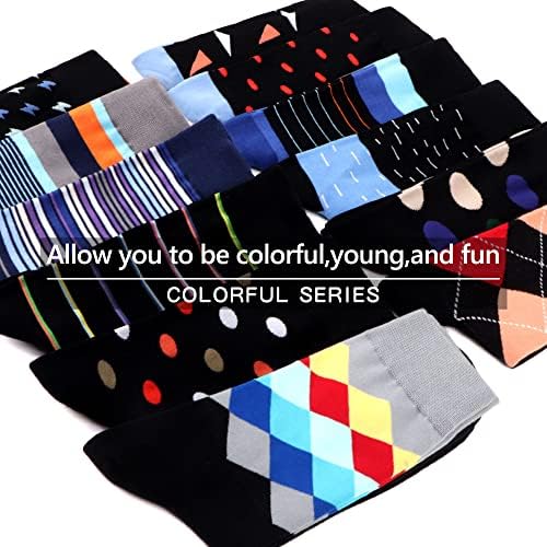 Мъжки Многоцветни чорапи-рокли WeciBor - Модерни Забавни Чорапи за телета - 6/12 опаковки