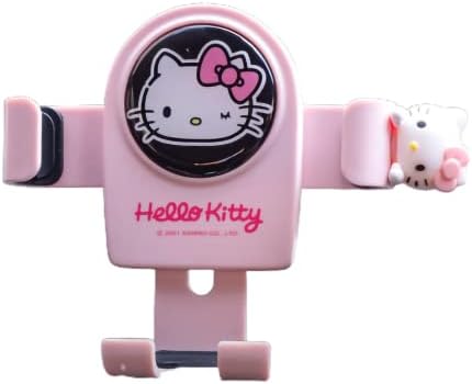 За определяне на MicroMall Kawaii Hello Kitty Pink Air Vent, Държач за мобилен телефон, Hands Free за кола, Зажимная стойка, Съвместима