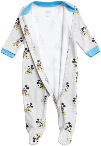 Гащеризон с Мики Маус за малки момчета на Дисни - 2 комплекта костюми на крака за спане и за игра (0-9 м)
