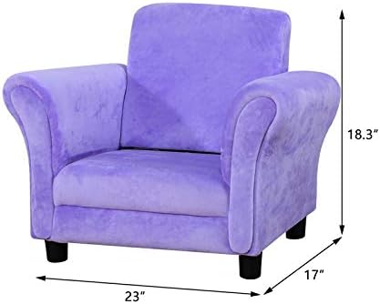 Единична детски диван-стол Getifun, диван-канапе за деца, осеян дърво и кадифе, за момичета и момчета (лилаво)