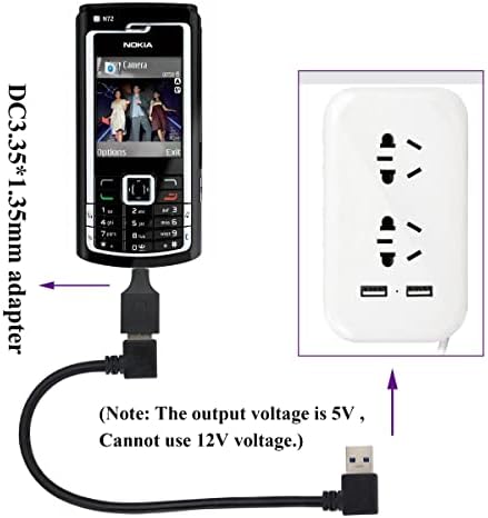 AAOTOKK (2 опаковки) захранващ Адаптер USB към постоянен работен ток 3,5 × 1,35 mm 5 Волта на USB 2.0 A Жена за постоянен работен