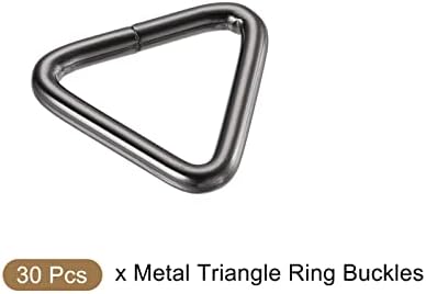 Метални триъгълни Пръстен ключалката METALLIXITY (31x28x4,8 мм) 30 бр., обков за чанти с лямками - за ремонт кожа на чантата, каишка за ръка, за чанти, Тъмно сив