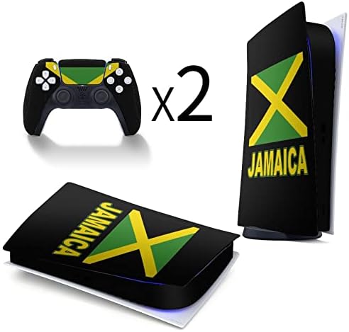 Стикер с изображение на Знамето на Ямайка за PS5 Digital Edition, Стикери за конзолата PS5 и контролер, Устойчиви на надраскване
