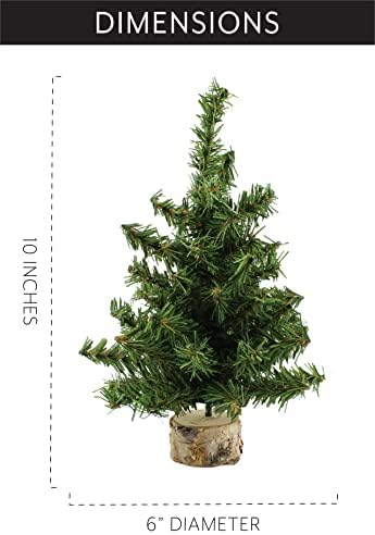 Мини коледни елхи AuldHome (3 опаковки, 10 инча); Празничен декор плотове от канадски бор зеленина