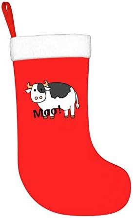 Сладки Коледни Чорапи с Забавна Крава CUTEDWARF, Украшения за Елхи, Коледни Чорапи за Коледа на Празнични партита, Подаръци 18 Инча