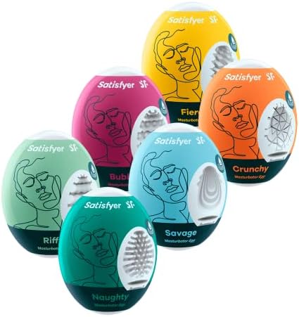 Satisfyer Masturbator Egg 6 Pack - Поглаживатель за мъжката мастурбация, Преносим Ръкав за удоволствие, Суперэластичный, Лубрикант