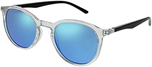 OPULIZE Met Големи и Удобни Прозрачни Черни лък тел Сини Огледални Лещи Мъжки Дамски Слънчеви Очила За Четене UV400 S60-C + 3.00