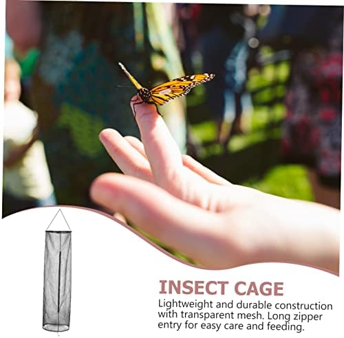Yardwe Черна Мрежа За Пеперуди Подвесная Клетка Стъклени Съдове Кутия За Гледане на Складова Мрежа За Обитаване Клетка за Пеперуди