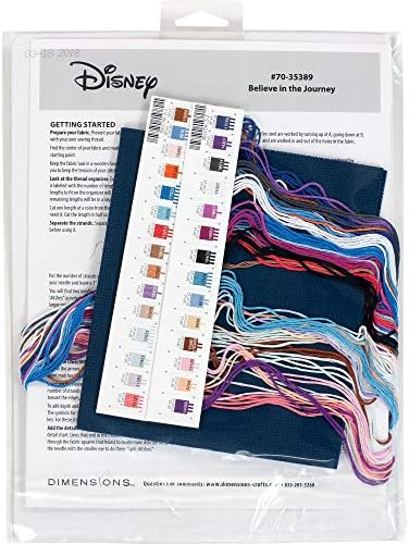 Размери 70-35389 Комплект за бродерия на кръстат бод Disney ' s Frozen II Believe in The Journey, 14 Aida тъмно синьо, 8 x 10