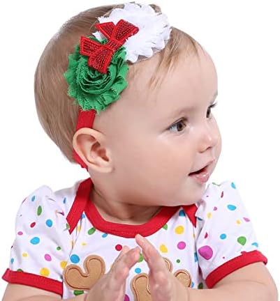 3 Опаковки Коледно Превръзка На Главата За Малки Момичета, Еластична Лента за Коса с Бантиком за Бебета, малки Деца, Новородени