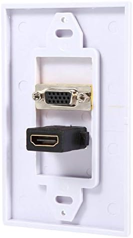 Serounder HDMI VGA Стенни Плоча, 1 Порт HDMI Female + 1 VGA Female Стенни Изход Компонент Съставна Аудио Видео Изход Предна Панел