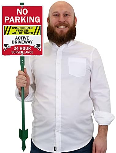 Perfekt-знак SmartSign 12 x 10 инча Паркинг е забранено - Неразрешено превозни средства теглени с активна подъездная път с 3-футовым