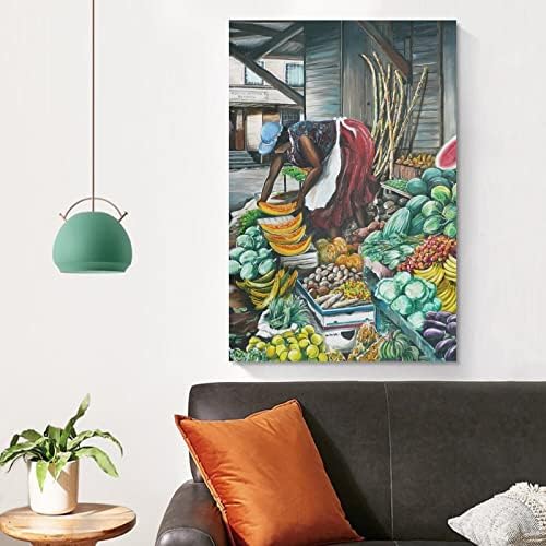 Карибски Плакат Магазин Плодове и Зеленчуци, Маслени картини, Печат на Плакати Естетика на Карибите Декорати Платно Живопис Плакати