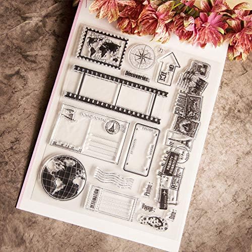 MaGuo Дневник Пътуване Пощенски Прозрачни Марка за Производство на пощенски Картички, Декорации и Scrapbooking със собствените си