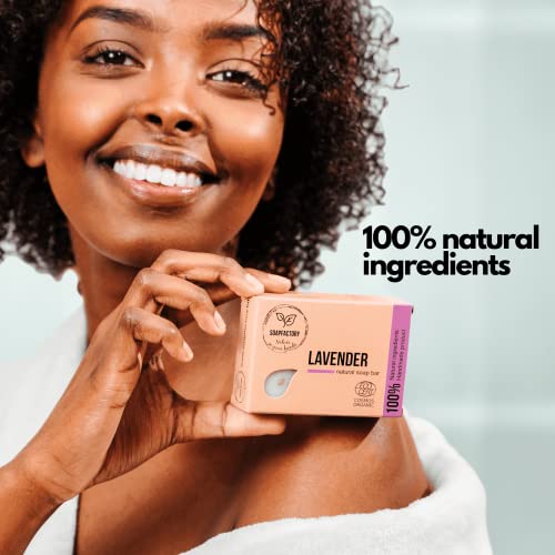 Soap Factory - Напълно Естествено овесена каша сапун с Лавандула, Органично Отшелушивающее сапун за тяло за мъже и жени, Сертифицирано