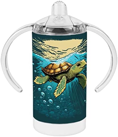 Сладка чаша за пиене с морска Костенурка - Модерна Детска Чаша За Пиене - Чаша за пиене в Кавайном дизайн