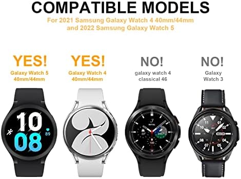 [2 + 4 опаковки] за Samsung Galaxy Watch 5 /Galaxy Watch 4 40 мм Защитен калъф за екрана, Haojavo 2 опаковки Твърд калъф за PC Защитна