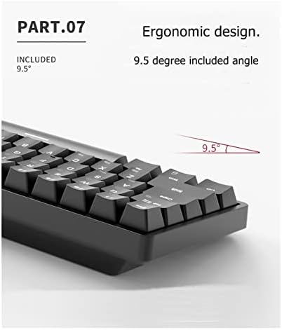 OLORES RKG68 RK837 Безжична ръчна клавиатура 68 клавиш 65% RGB подсветка с възможност за гореща подмяна на 2,4 Ghz Bluetooth USB Жичен Игрална (Размер: Gateron Жълт цвят: бял)
