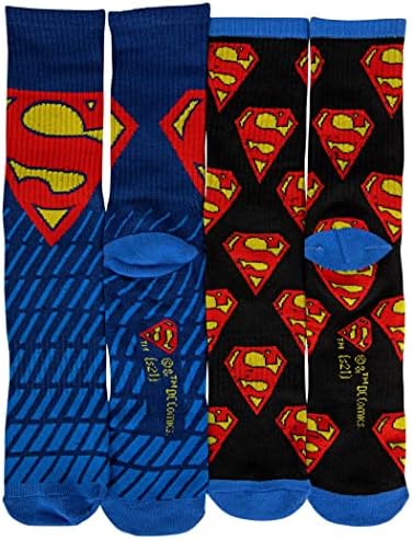 Выцветший логото на Супермен и символи 2-Х Парна опаковка на чорапи за екипажа