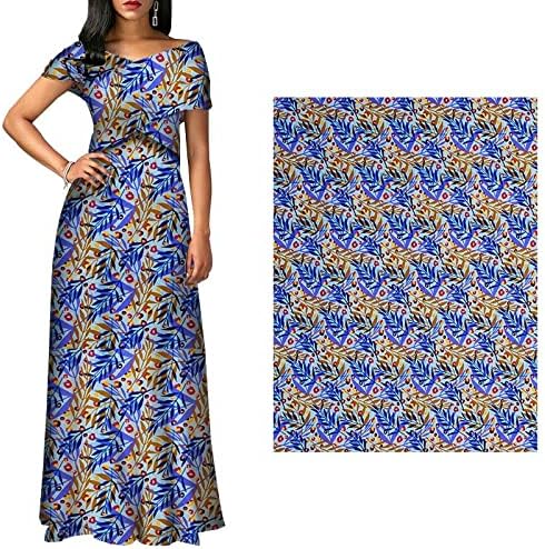HLDETH африканска плат Летни рокли Анкара Полиестер Материал за шиене ръчно изработени САМ Tissus (цвят: B размер: 6 ярда)