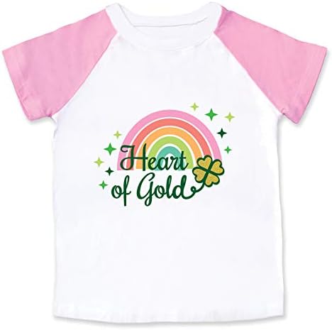 Тениска в Деня на Св. Патрик За Малки Момичета, Детски Тениска с Розови Трилистником St. Pattys