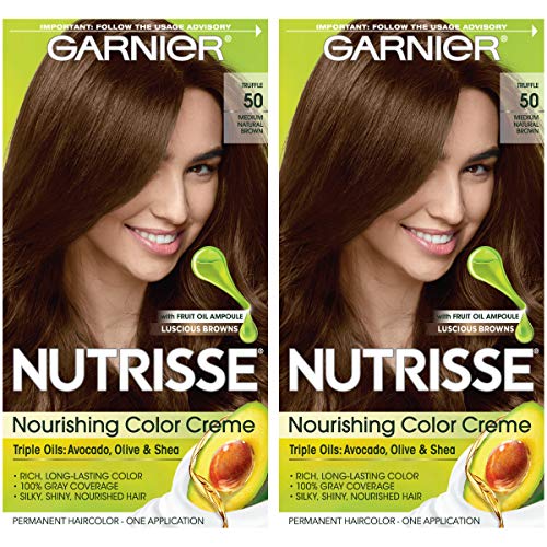 Подхранващ крем за боядисване на коса Garnier Color Hair Nutrisse50, Перманентная боя за коса средно естествен кафяв цвят (трюфельная),