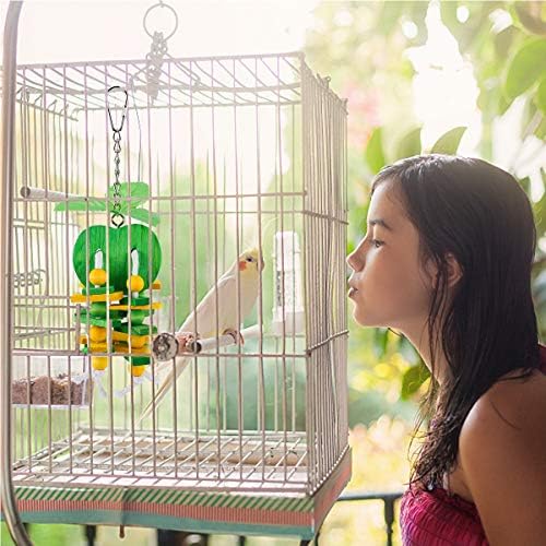 MEWTOGO 2 Дъвчащи играчки за Папагали от естествено дърво - Подвесная Клетка във формата на Портокал и Ябълка, Дъвчене Играчка за