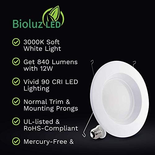 Bioluz LED 5 /6 Led Встраиваемое Осветление С регулируема яркост на Тавана лампа 75 W Подмяна Използва 12 W 3000 До Мек Бял 840