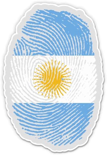 Отпечатък от пръст Хартата на Аржентина - 3 Vinyl Стикер за автомобил, лаптоп, Бутилки за вода, Телефон - Водоустойчив Стикер