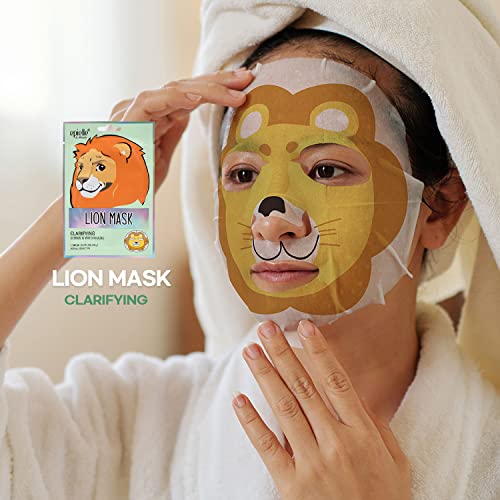 Маска Epielle Character Sheet Masks - Лукс в стила на животни за гладка и еластична кожа (6 опаковки в асортимент) V4 за подаръци за деня на майката