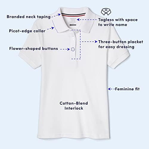 Риза с къси ръкави за момичета с къс ръкав и яка Пико-Поло за извънкласни форми на French Toast (Стандартна и плюс)