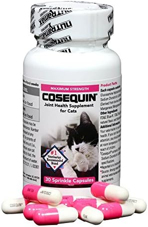 Добавка за здравето на ставите Nutramax Cosequin за котки - С глюкозамин и хондроитин, 30 капсули