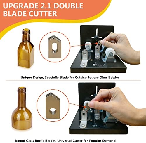 Нож за бутилки, Актуализация Genround 2.1 Машина за рязане на стъклени бутилки за кръгли, квадратни и овални рязане бутилки | Нарязани