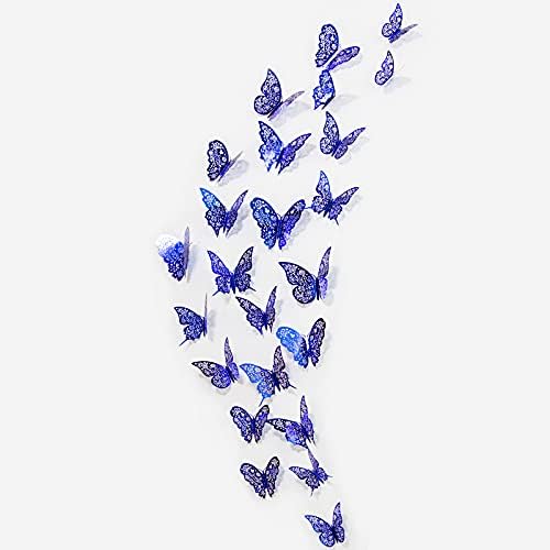 3D Стикери за Стена с Пеперуди на Кралския Син Кобалт, Подвижни Стенни Стикер с Неравности във формата на Пеперуди, Артистичен Интериор, Тематичен Декор за Парти под